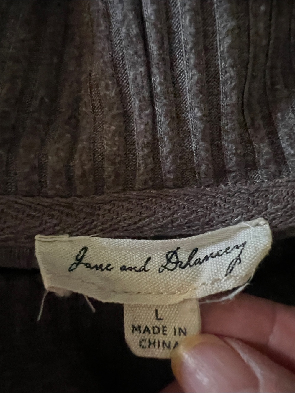 Jane and Delancey Women's Ribbed Crewneck Sweater in Brown